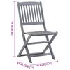 vidaXL Folding Outdoor Chairs 4 pcs with Cushions Solid Acacia Wood