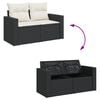 vidaXL 13 Piece Garden Sofa Set with Cushions Black Poly Rattan