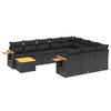 vidaXL Patio Sofa Set 11-Seaters Black