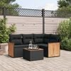vidaXL 5 Piece Garden Sofa Set with Cushions Black Poly Rattan