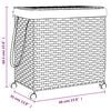vidaXL Laundry Basket with Wheels Black 60x35x60.5 cm Rattan
