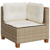 vidaXL 9 Piece Garden Sofa Set with Cushions Beige Poly Rattan