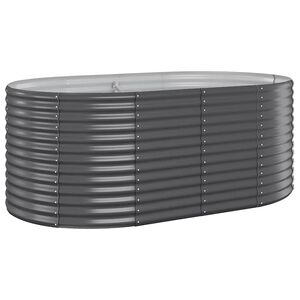 vidaXL Garden Raised Bed | Anthracite | Powder-coated steel | Large