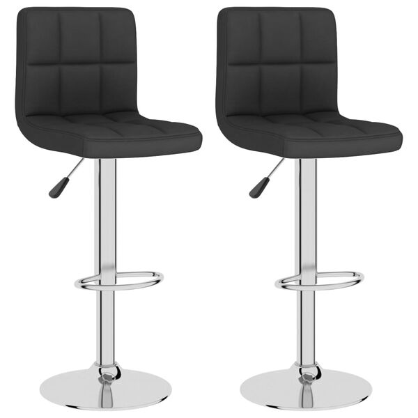 vidaXL Bar Stools 2 pcs Black Fabric
