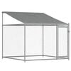 vidaXL Dog Cage with Roof and Door Grey 4x2x2 m Galvanised Steel