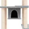 vidaXL Cat Tree with Sisal Scratching Posts Light Grey 176 cm