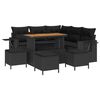 vidaXL Garden Sofa Set 10 pcs 7-Seater Black Poly Rattan