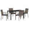 vidaXL Garden Dining Set 5 pcs Grey Poly Rattan