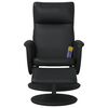vidaXL Massage Recliner Chair with Footstool Black Faux Leather