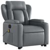 vidaXL Electric Stand up Massage Recliner Chair Grey Faux Leather