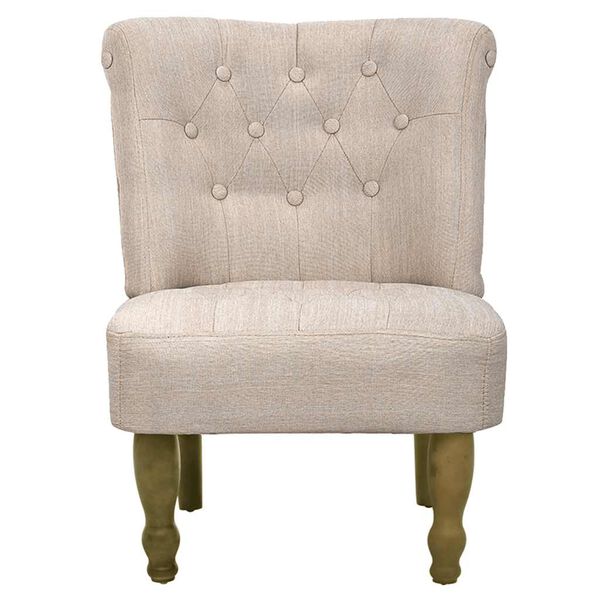 vidaXL French Chair Cream Fabric
