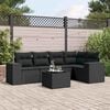 vidaXL 6 Piece Garden Sofa Set with Cushions Black Poly Rattan