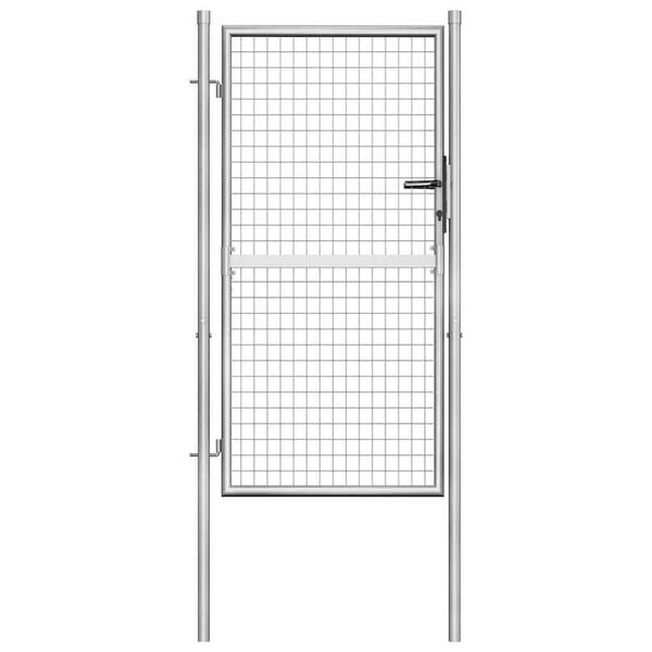 vidaXL Garden Gate Galvanised Steel 100x150 cm Silver