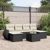 vidaXL 7 Piece Garden Sofa Set with Cushions Black Poly Rattan