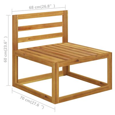 vidaXL 2 Piece Garden Sofa Set with Cushion Solid Acacia Wood