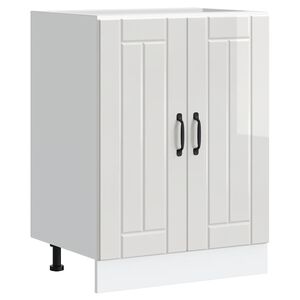 vidaXL Sink Base Cabinet "Lucca" High Gloss White Engineered Wood