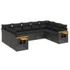 vidaXL Patio Sofa Set 9-Seaters Black