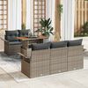 vidaXL Garden Sofa Set with Storage 6 pcs Grey Poly rattan