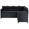vidaXL 6 Piece Garden Lounge Set with Cushions Poly Rattan Black