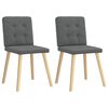 vidaXL Dining Chairs 2 pcs Dark Grey Fabric