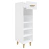 vidaXL Shoe Cabinet High Gloss White 30x35x105 cm Engineered Wood