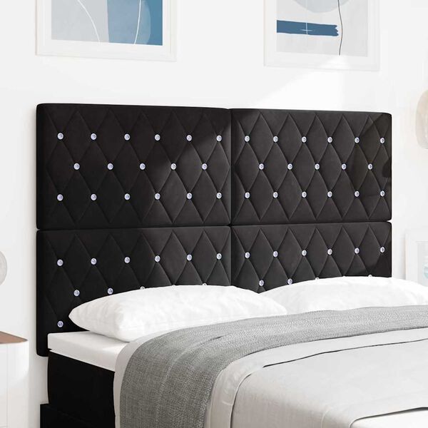 vidaXL Headboard Black 160 cm Velvet