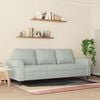 vidaXL 3-Seater Sofa Light Grey 180 cm Velvet