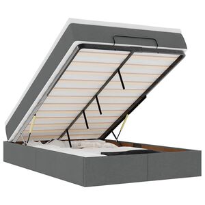 vidaXL Ottoman Bed with Mattress Dark Grey Super Single Fabric