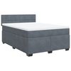 vidaXL Box Spring Bed with Mattress Dark Grey Double Velvet