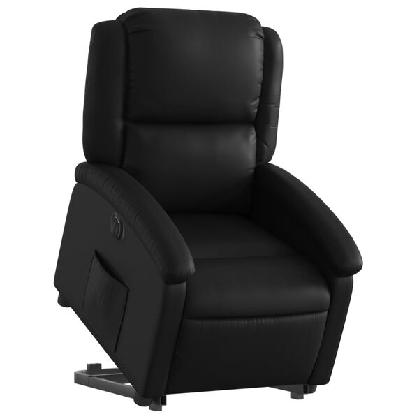 vidaXL Electric Stand up Recliner Chair Black Faux Leather
