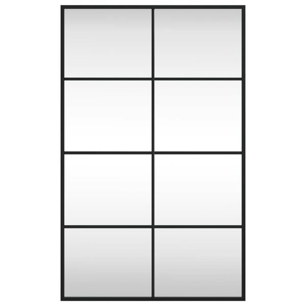 vidaXL Wall Mirror Black 50x80 cm Rectangle Iron