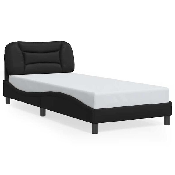 vidaXL Bed Frame without Mattress "Hvar" Black 90x190 cm Faux Leather