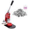 vidaXL Badge Button Maker with 500 pcs Pinback Button Parts 37 mm