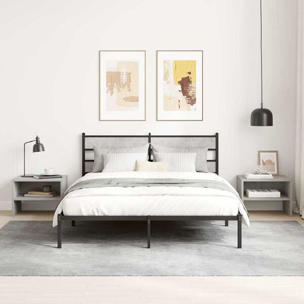 vidaXL Bedside Cabinet Concrete Grey 40x30x30 cm Engineered Wood