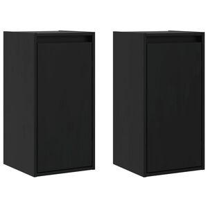 vidaXL Wall Cabinets 2 pcs Black 30x30x60 cm Solid Wood Pine