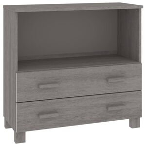 vidaXL Sideboard | Light grey | Solid pinewood, MDF | 85 cm x 35 cm x 80 cm