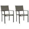 vidaXL 3 Piece Garden Dining Set Black Steel and Textilene