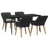 vidaXL Garden Dining Set 5 pcs Black Poly Rattan