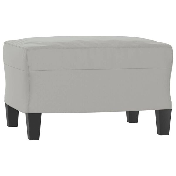 vidaXL Footstool Light Grey 60x50x41 cm Microfibre Fabric