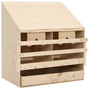 vidaXL Chicken Laying Nest 2 Compartments 63x40x65 cm Solid Pine Wood
