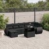 vidaXL 8 Piece Garden Sofa Set with Cushions Black Poly Rattan