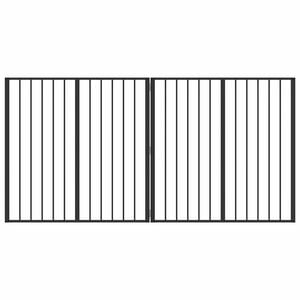 vidaXL Dog Gate 2 Panels Black 100 x 100 cm Galvanised Steel