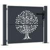 vidaXL Garden Gate Anthracite 100x75 cm Steel Tree Design