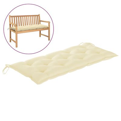 vidaXL Garden Bench Cushion Cream White 120x50x7 cm Fabric