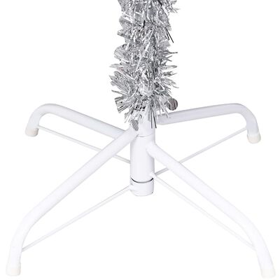 vidaXL Artificial Pre-lit Christmas Tree with Stand Silver 240 cm PET