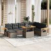 vidaXL 9 Piece Garden Sofa Set with Cushions Grey Poly Rattan