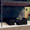 vidaXL 13 Piece Garden Lounge Set with Cushions Black Poly Rattan