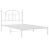 vidaXL Metal Bed Frame without Mattress with Headboard White 107x203cm