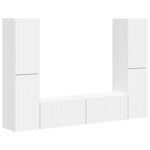 vidaXL TV Cabinet Set 6 pcs White Engineered Wood