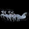 vidaXL Reindeer And Sleigh Christmas Decoration | Set of 4 | White | Mesh, Metal